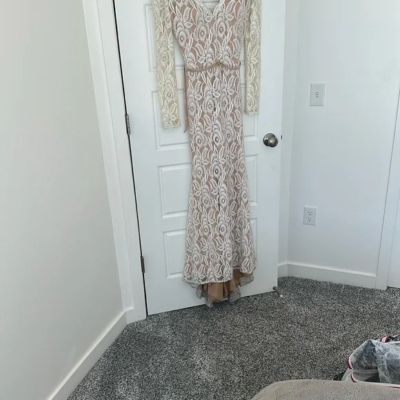 Jovani V-Neck Bridal Gown - Picture 3 of 10